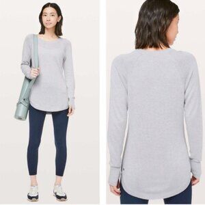 Lululemon Hello Aloe Pullover, Heathered Silverscreen, W3CBXS, Size 6